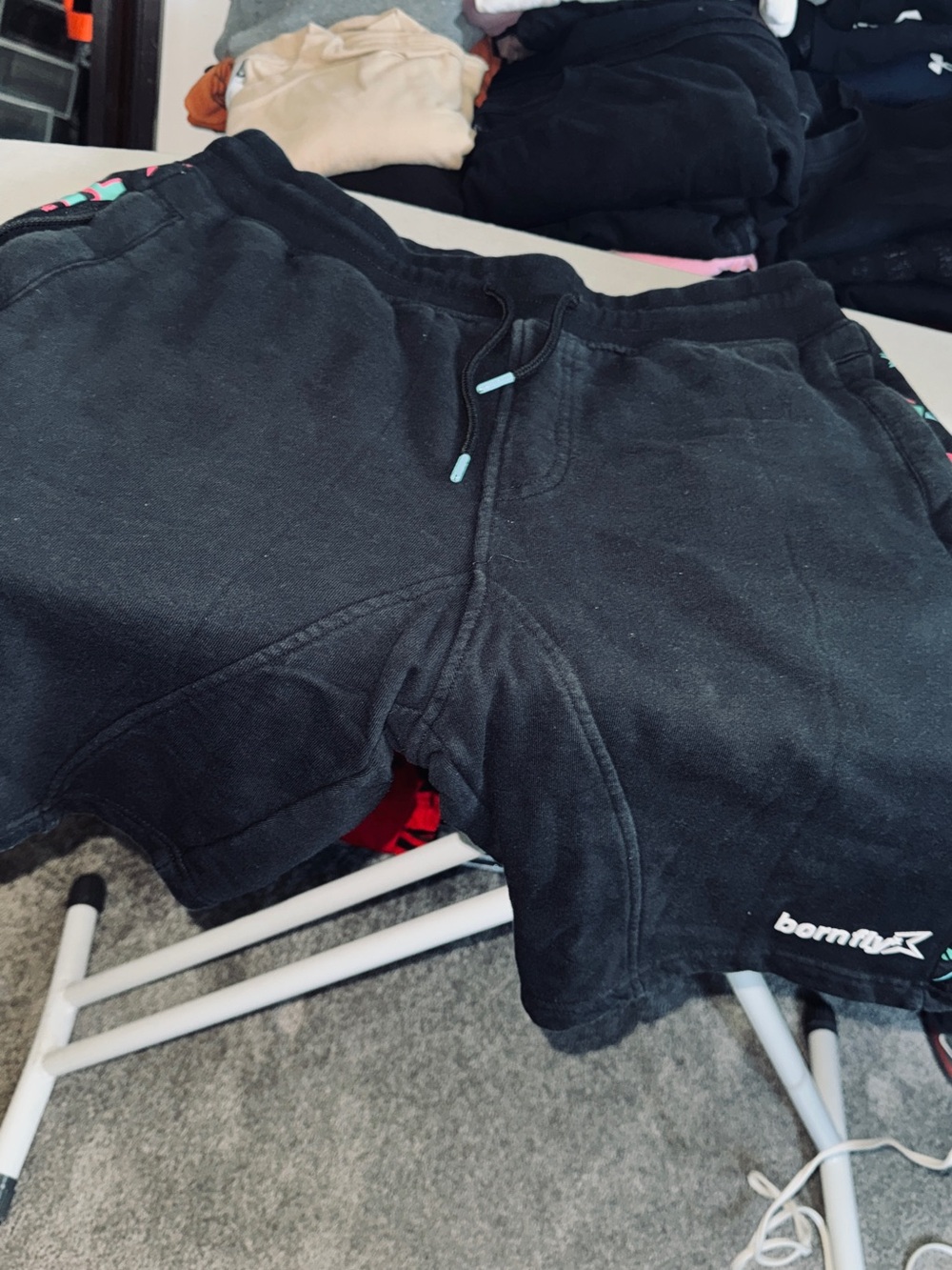 Men's Black Athletic Drawstring Shorts by Born Fly